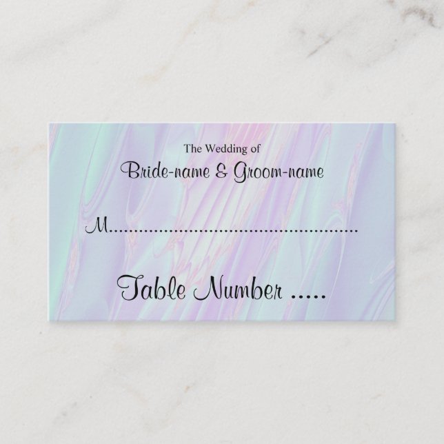 Placement Motif de style coquillage. Carte de siège mariage (Devant)