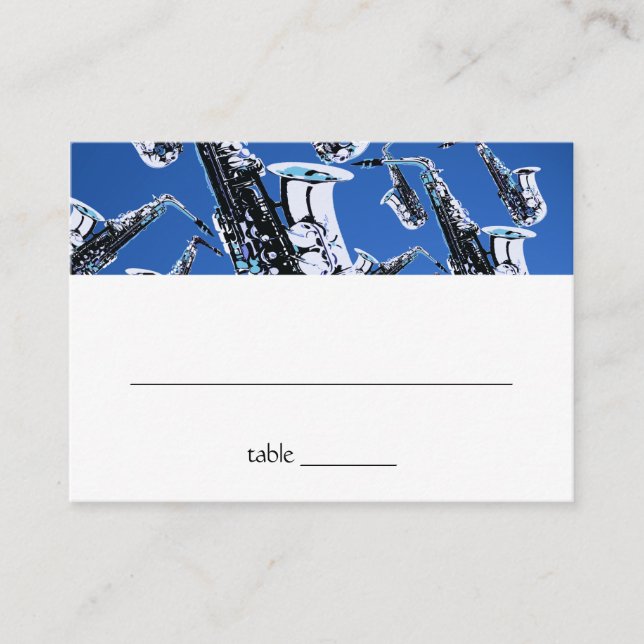 Placement Musique Saxophone Bar Mitzvah Carte de siège (Devant)