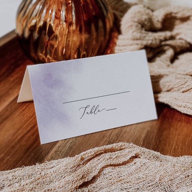 Placement Nettoyage aquarelle | Carte de Mariage plié violet (Créateur téléchargé)