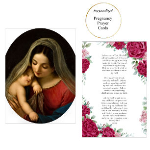 Placement Notre Sainte Mère Carte de Prière de Grossesse de