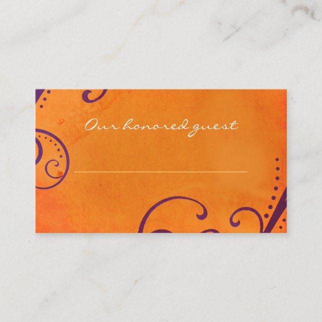 Placement Orange avec des torsades de prune Carte à puce / B (Devant)