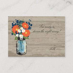 Placement Orange Gerber Daisies Mason Jar Carte de siège