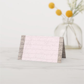 Placement Parchemin vintage | Carte de lieu rose