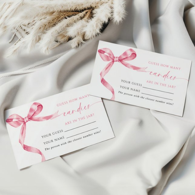 Placement Pink Bow Combien de bonbons de douche Carte de jeu (Créateur téléchargé)