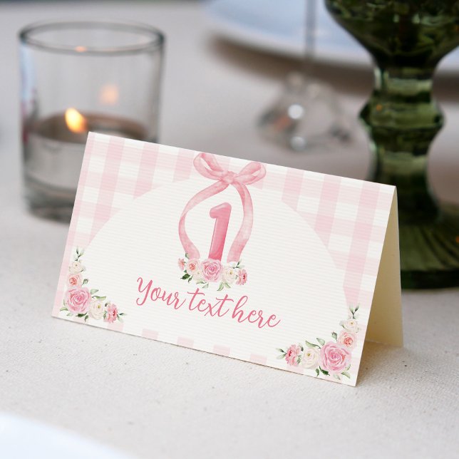 Placement Pink Bows Coquette Anniversaire Carte de lieu (Créateur téléchargé)