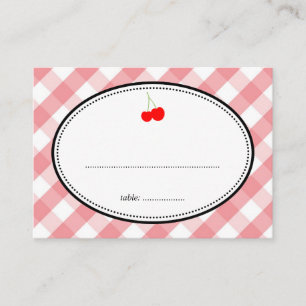 Placement Pink en vichy pays carte de séjour rustique cerise