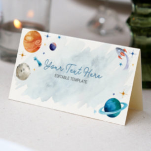 Placement Planètes spatiales Anniversaire Carte de lieu