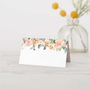 Placement Plâtre d'or Rustique Floral Mariage plié Carte de