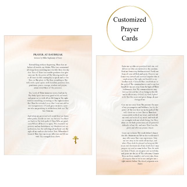 Placement Prière à l'aube Carte de prière Sophrony Aîné (Créateur téléchargé)