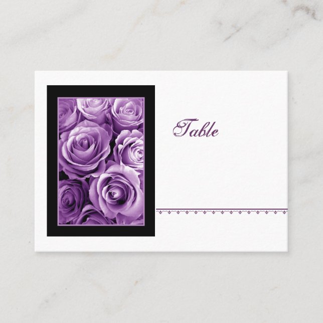 Placement PURPLE Rose Bouquet Carte Place - Réception de mar (Devant)