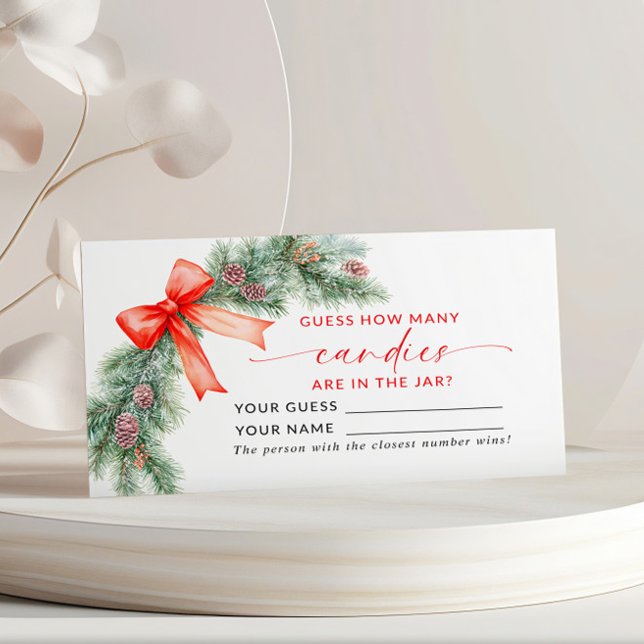 Placement Red Bow Noël Combien de bonbons Carte de jeu (Créateur téléchargé)