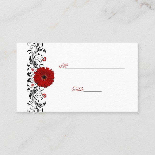 Placement Red Gerbera Daisy - Occasion spéciale Carte de lie (Devant)