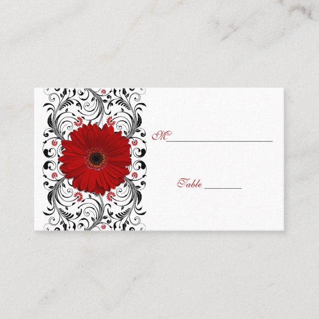 Placement Red Gerbera Daisy - Occasion spéciale Carte de lie (Devant)