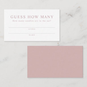 Placement ROGUE Moderne Dusty Rose Combien de bonbons carte