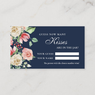 Placement Rose Marine Bleu Combien de baisers Douche Carte d
