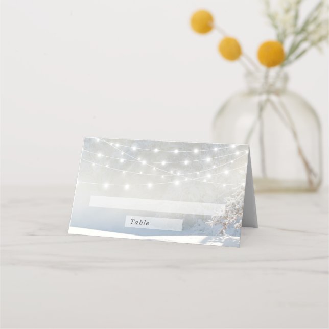 Placement Rustique Noël Mariage d'hiver Escort Carte de lieu (Devant)