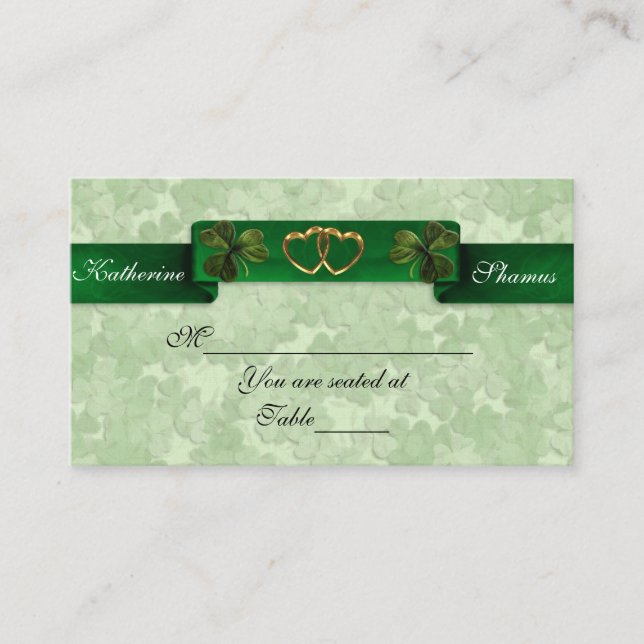Placement Shamrocks de carte Mariage irlandaise (Devant)