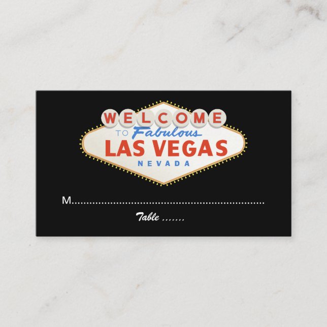 Placement signe Las Vegas destination mariage carte de lieu  (Devant)