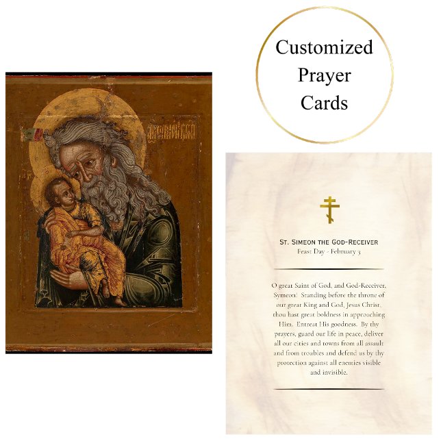 Placement St. Simeon la carte de prière orthodoxe Dieu-Recev (Créateur téléchargé)