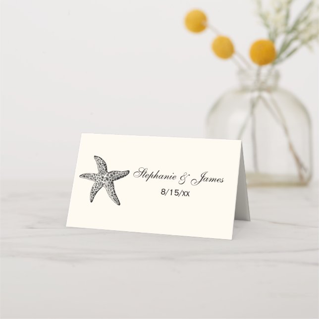 Placement Starfish Beach Thème Carte d'Escort Carte de lieu  (Devant)