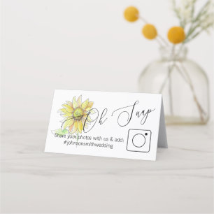 Placement Sunflower Photo Partager Carte de table pliée #has