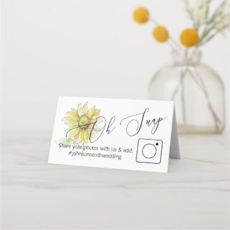 Placement Sunflower Photo Partager Carte de table pliée #has