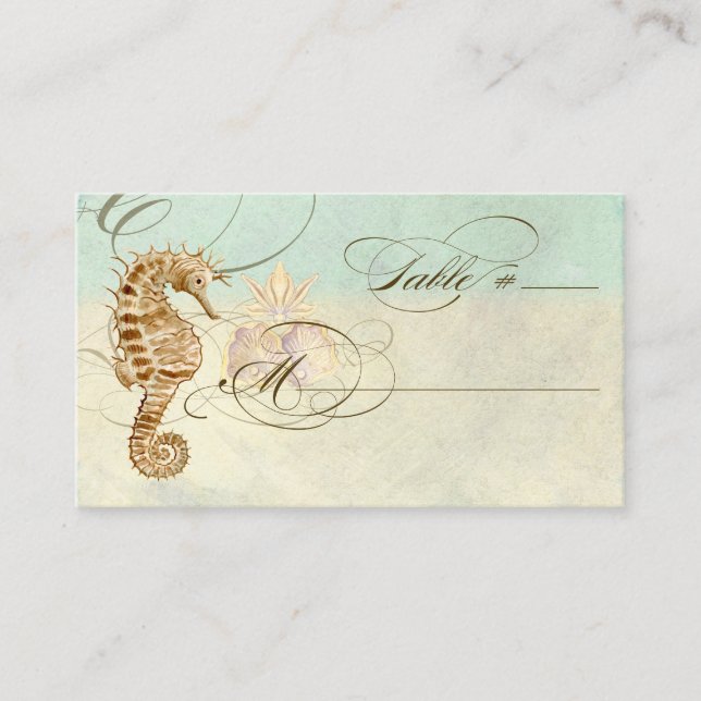 Placement Table Place Carte de réglage Sea Horse Coastal Bea (Devant)
