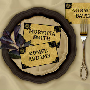 Placement Tableau Spirite Gothique, Carte de Nom Pliée Vinta