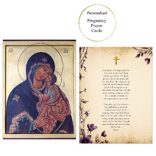Placement Theotokos et la carte de prière de grossesse Chris