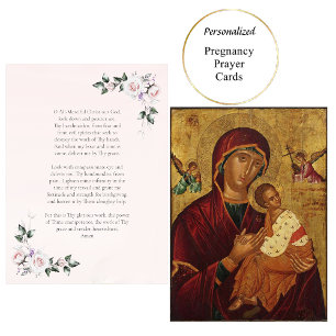 Placement Theotokos et la carte de prière de la grossesse du