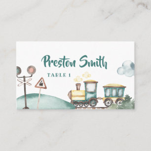 Placement Train Boy 2e anniversaire Thème de la carte de pla
