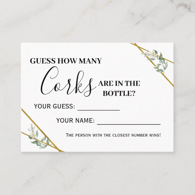 Placement Verdure or How many corks carte de jeu bilingue (Devant)