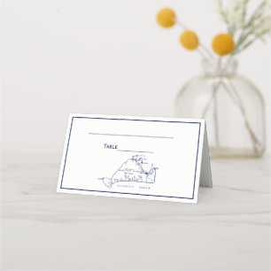 Placement Vignoble de Martha Carte Vintage no 1 Marine Blue