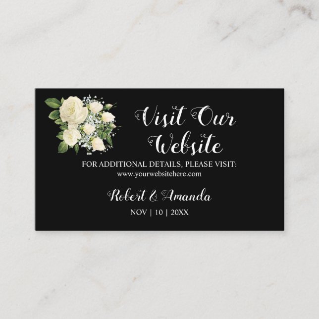 Placement Visitez notre Mariage de site web - Carte d'insert (Devant)