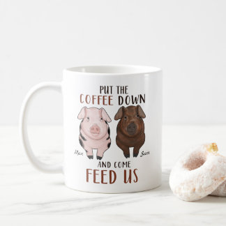 Placer Le Café - Cochon - Mug Personnalisé 
