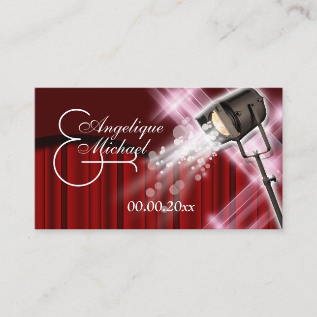 Placer les cartes Hollywood mariage rouge noir bla (Devant)