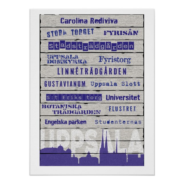 Places in Uppsala Glossy Poster (Devant)