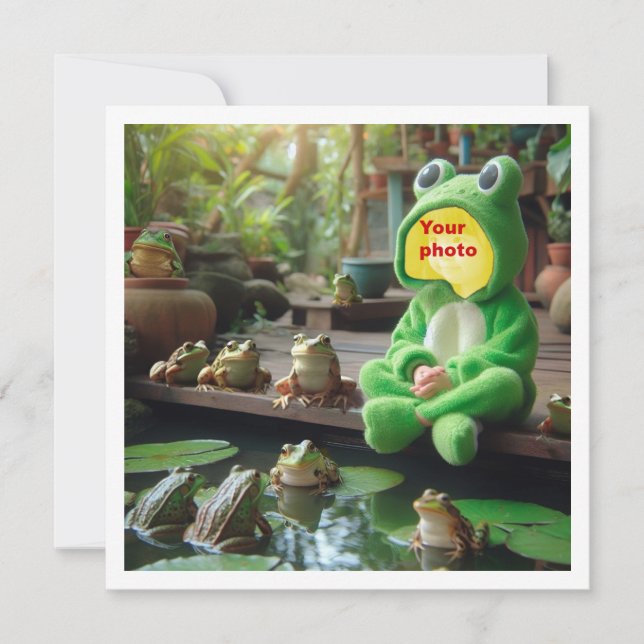 Placez mon visage dans l'image, carte grenouilles  (Devant)