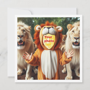 Placez mon visage dans l'image, carte lions et enf