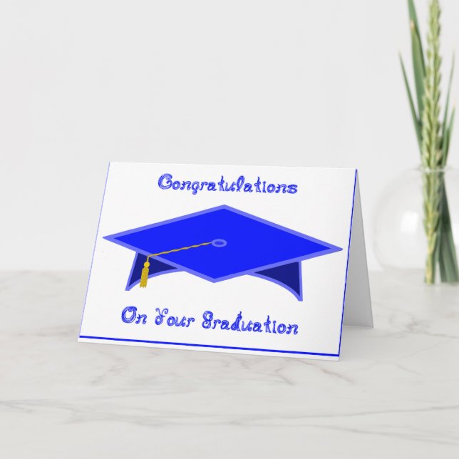 Plafond de diplôme Casquette papier bleu ou carte  (Devant)