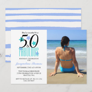 Plage 50 et fabuleux anniversaire Invitation photo