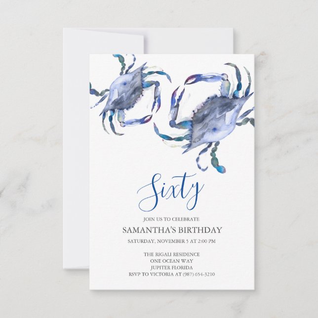 Plage 60e anniversaire Invitations (Devant)