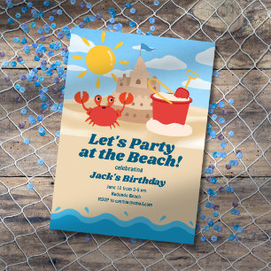 Plage à thème Anniversaire Invitation