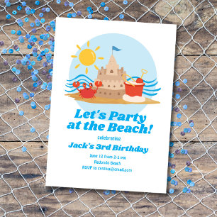 Plage à thème Anniversaire Invitation