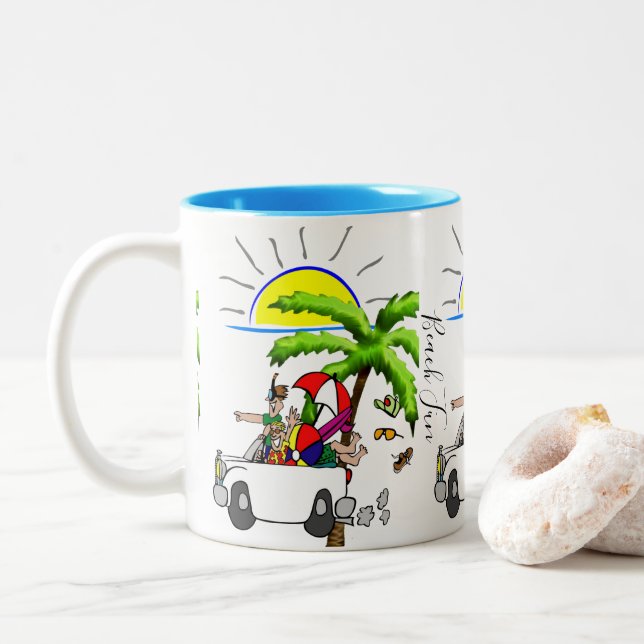 Plage Amusant Mug (Avec donut)