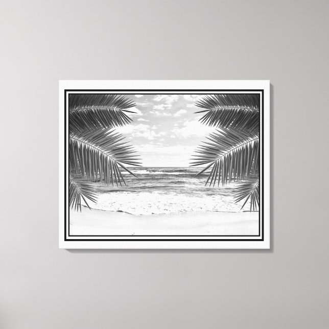 Plage Art-Tropical en Toile en B&W (Recto)