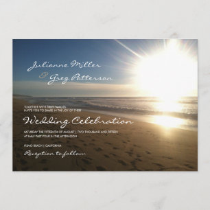 Plage au coucher du soleil - faire-part de mariage