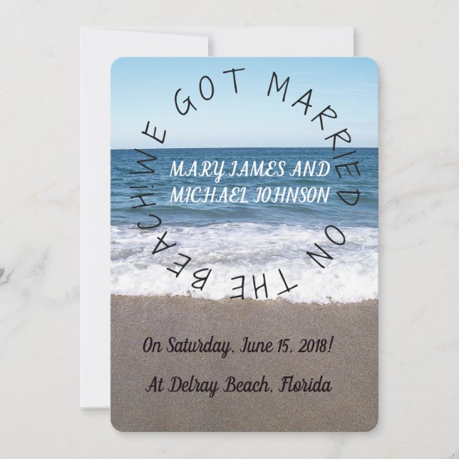 Plage Au Ocean Mariage Faire-part (Devant)