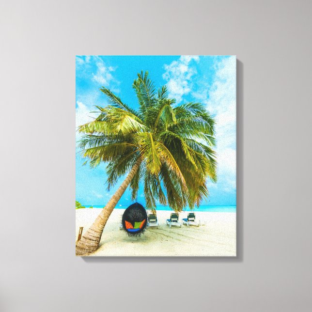 Plage aux Maldives en toile imprimé 2 (Recto)