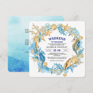 Plage   Bachelorette de bord de mer Invitations de